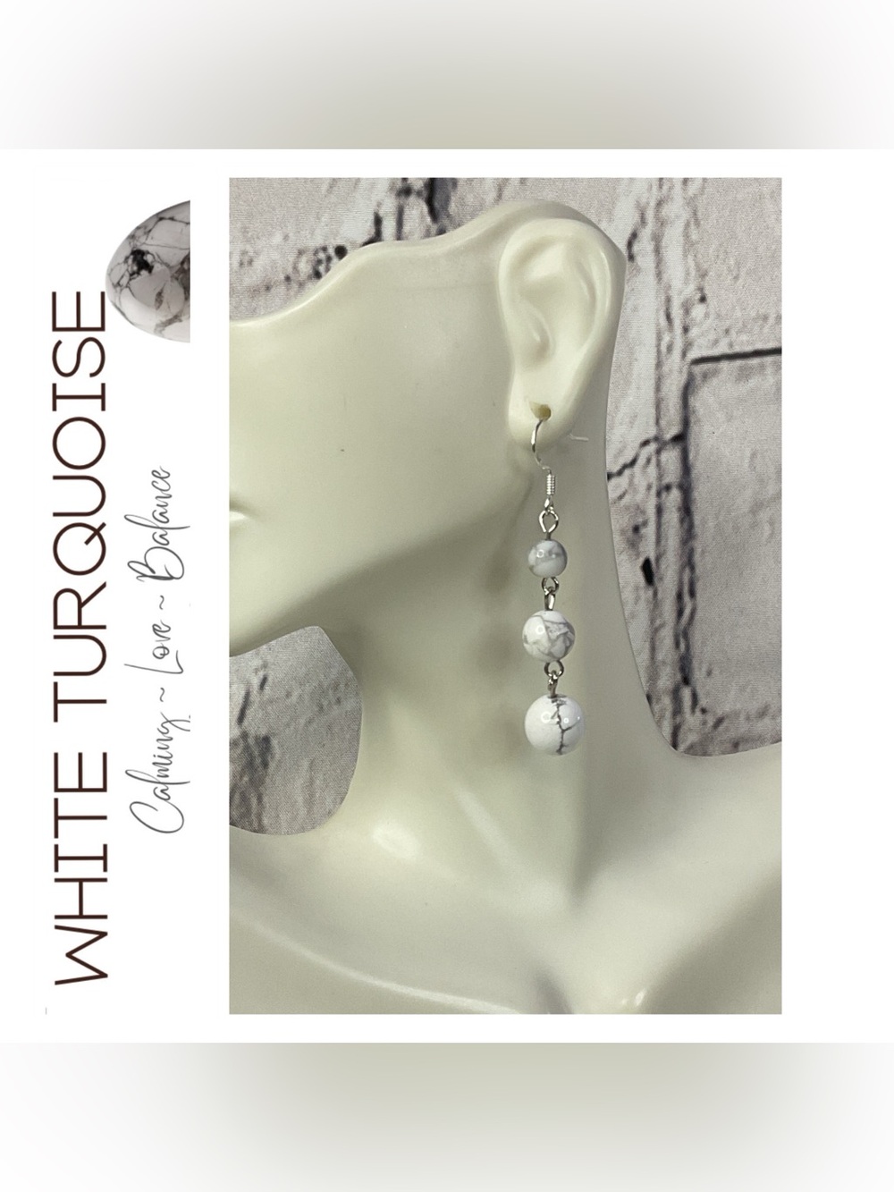 🌟🌟 925 Sterling Silver Natural Turquoise Stone Earrings